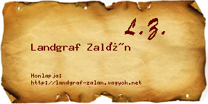 Landgraf Zalán névjegykártya